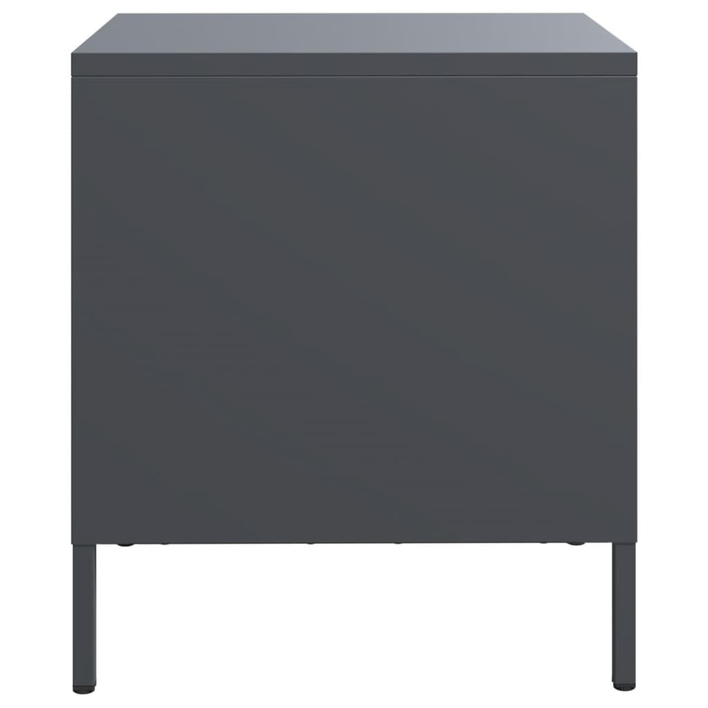 vidaXL Bedside Cabinets 2 pcs Anthracite 35x39x43.5 cm Steel