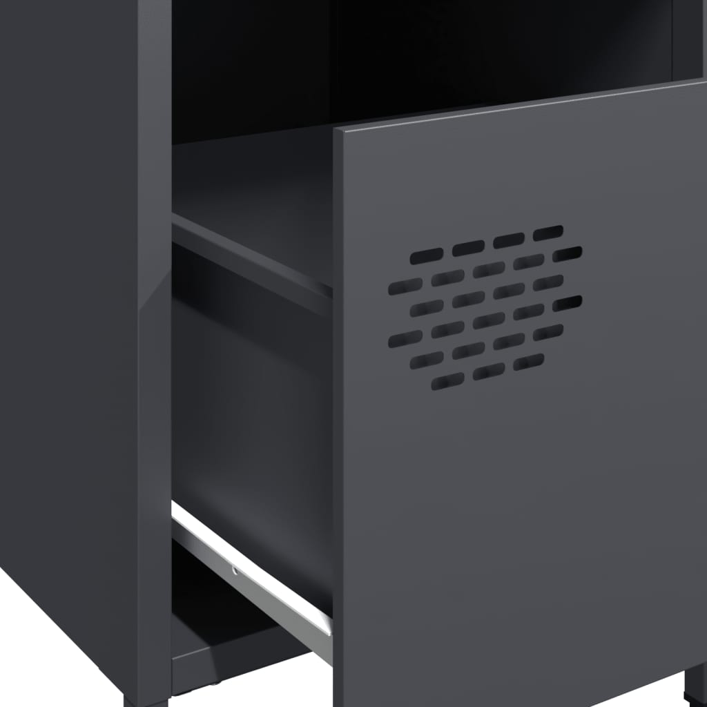 vidaXL Bedside Cabinets 2 pcs Anthracite 35x39x43,5 cm Steel