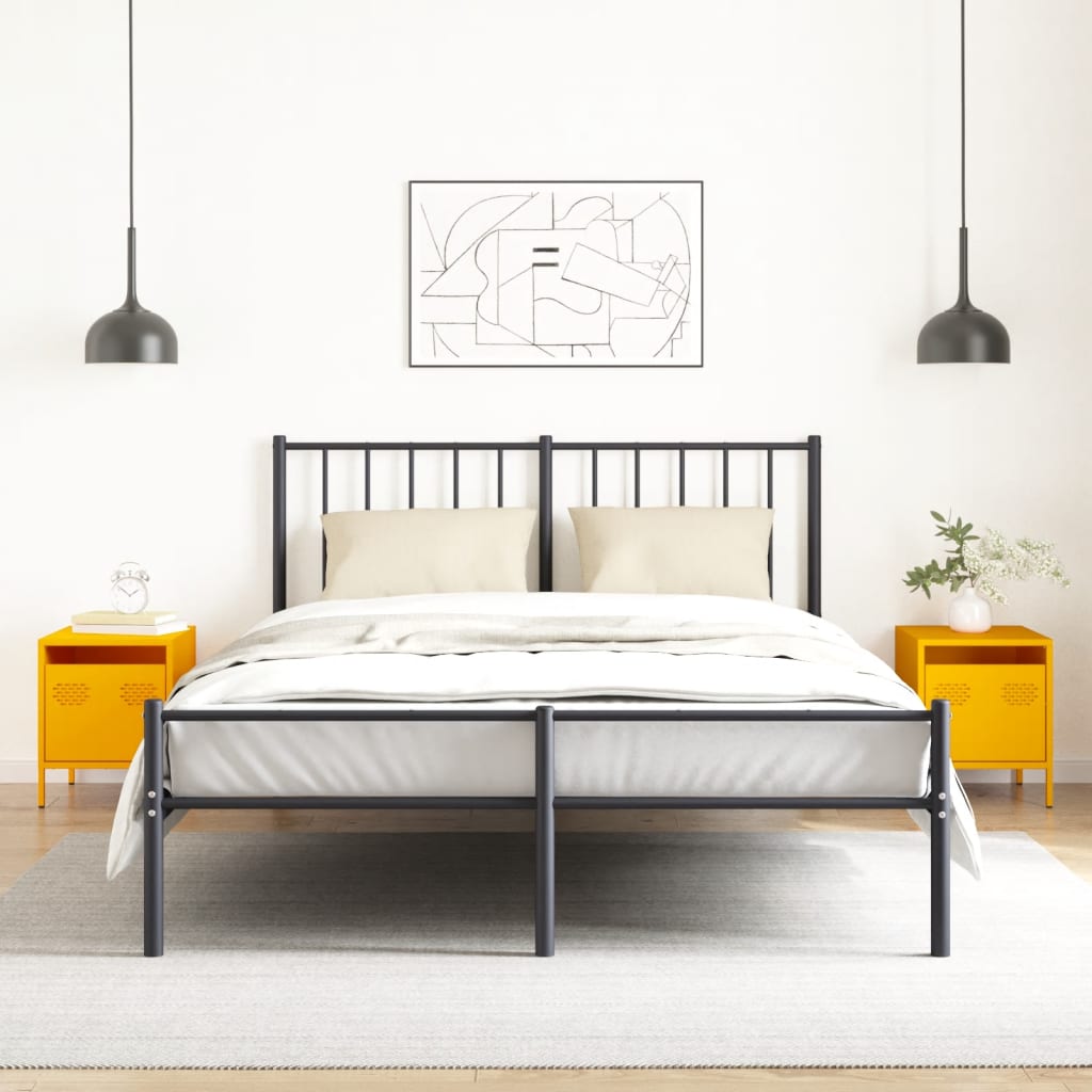 vidaXL Bedside Cabinets 2 pcs Mustard Yellow 35x39x43.5 cm Steel