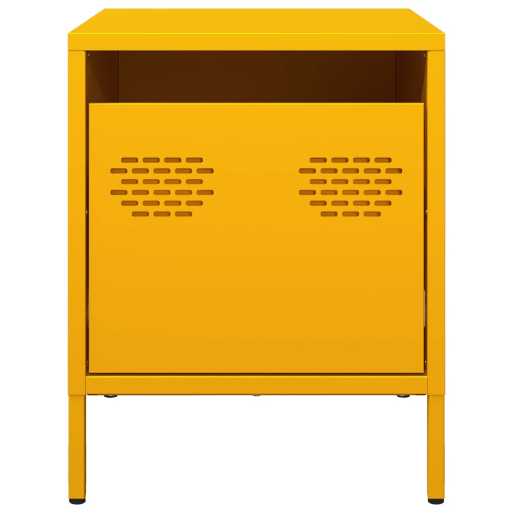 vidaXL Bedside Cabinets 2 pcs Mustard Yellow 35x39x43.5 cm Steel