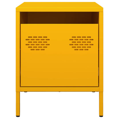 vidaXL Bedside Cabinets 2 pcs Mustard Yellow 35x39x43.5 cm Steel