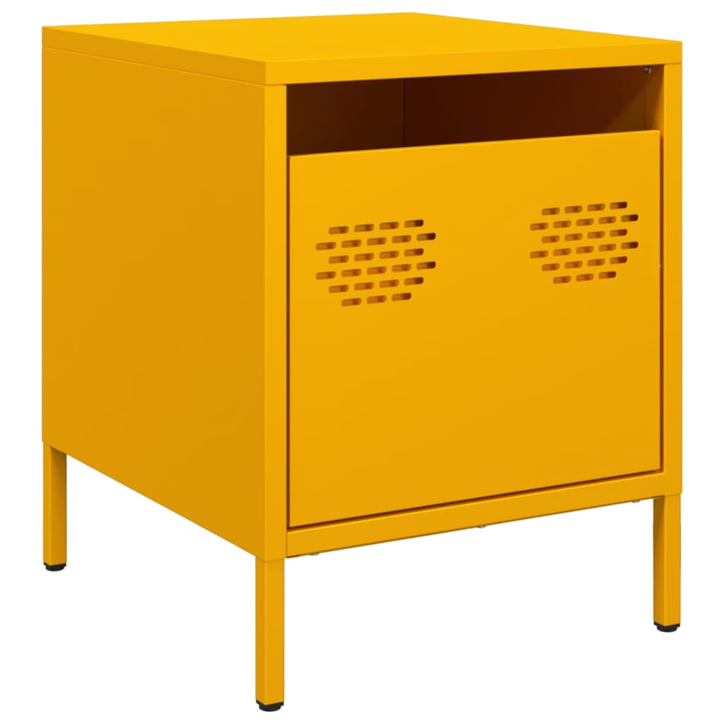 vidaXL Bedside Cabinets 2 pcs Mustard Yellow 35x39x43,5 cm Steel