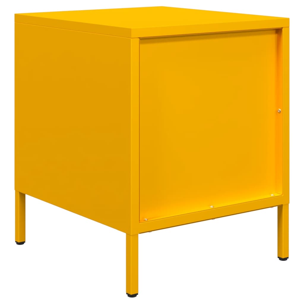 vidaXL Bedside Cabinets 2 pcs Mustard Yellow 35x39x43,5 cm Steel