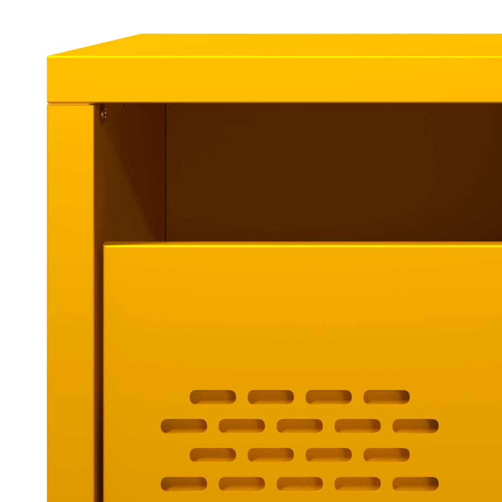 vidaXL Bedside Cabinets 2 pcs Mustard Yellow 35x39x43,5 cm Steel