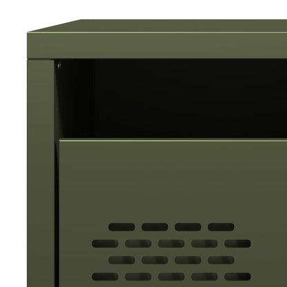 vidaXL Bedside Cabinet Olive Green 35x39x43.5 cm Steel