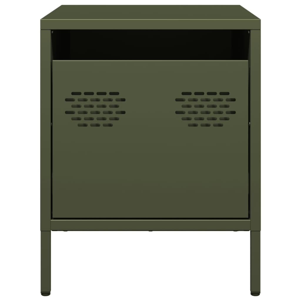 vidaXL Bedside Cabinets 2 pcs Olive Green 35x39x43,5 cm Steel