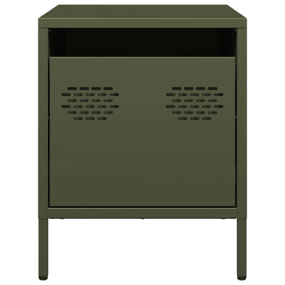 vidaXL Bedside Cabinets 2 pcs Olive Green 35x39x43,5 cm Steel