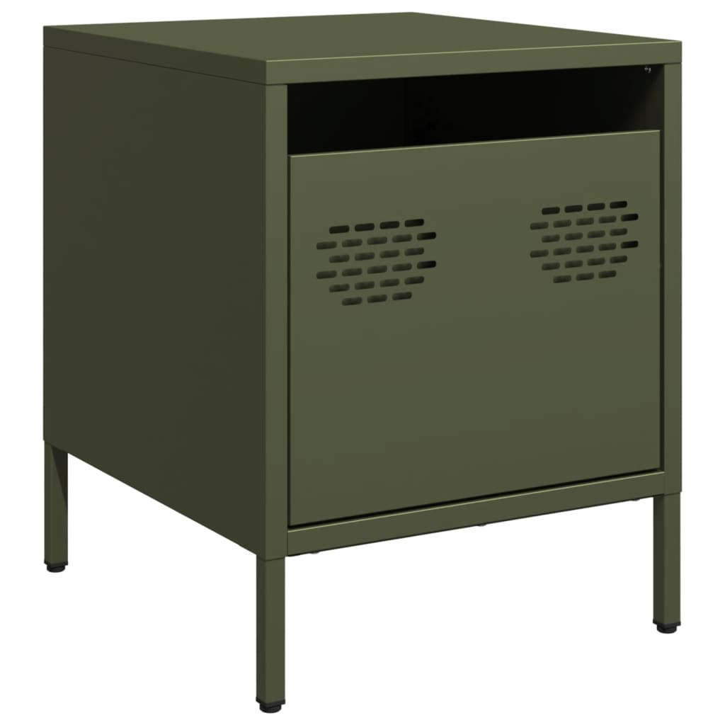 vidaXL Bedside Cabinets 2 pcs Olive Green 35x39x43,5 cm Steel