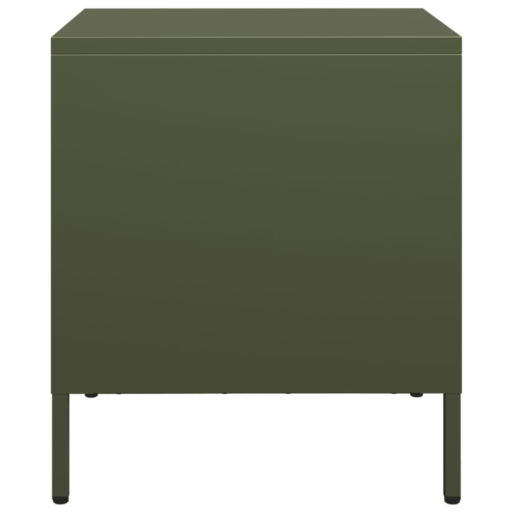 vidaXL Bedside Cabinets 2 pcs Olive Green 35x39x43,5 cm Steel