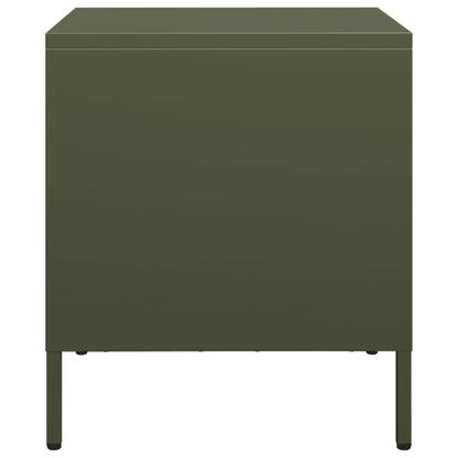 vidaXL Bedside Cabinets 2 pcs Olive Green 35x39x43,5 cm Steel