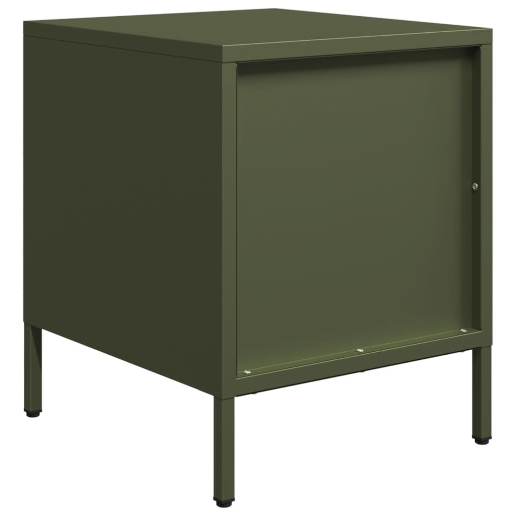vidaXL Bedside Cabinets 2 pcs Olive Green 35x39x43,5 cm Steel