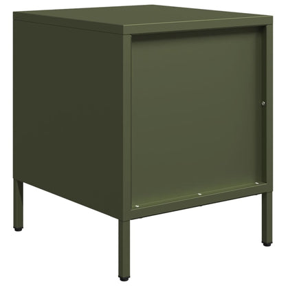 vidaXL Bedside Cabinets 2 pcs Olive Green 35x39x43,5 cm Steel