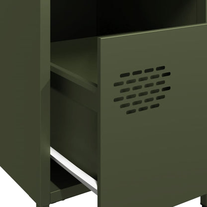 vidaXL Bedside Cabinets 2 pcs Olive Green 35x39x43,5 cm Steel