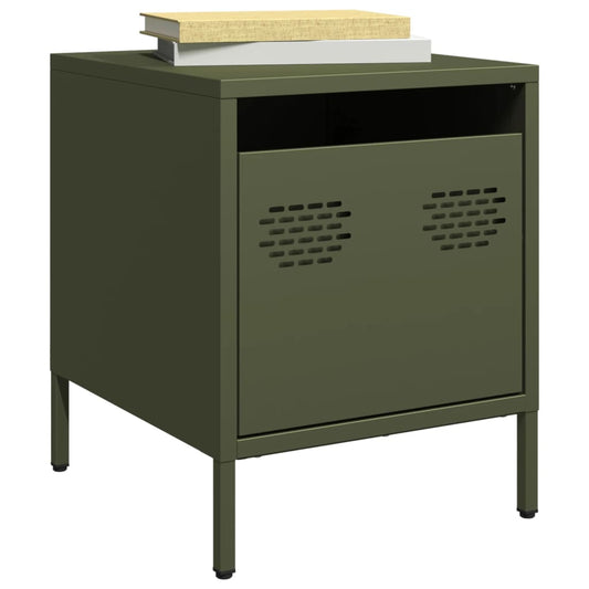 vidaXL Bedside Cabinets 2 pcs Olive Green 35x39x43,5 cm Steel