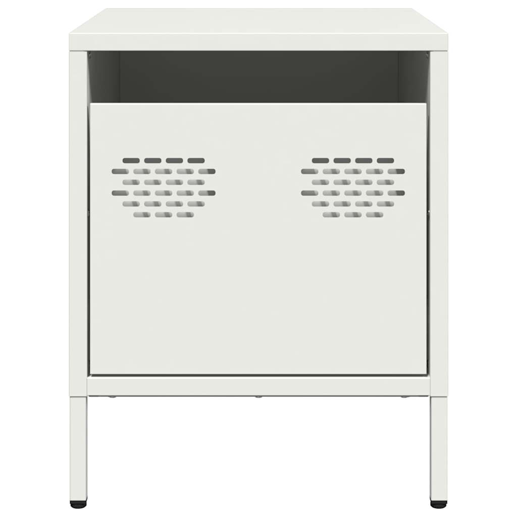 vidaXL Bedside Cabinet White 35x39x43.5 cm Steel