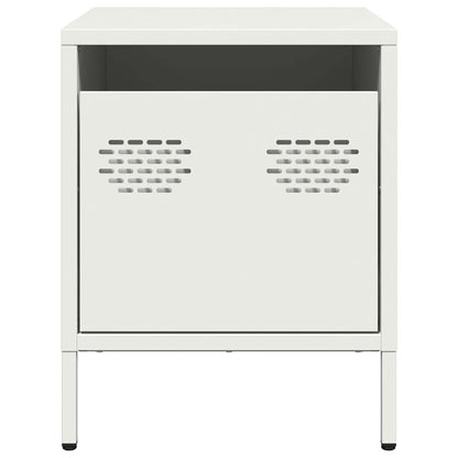vidaXL Bedside Cabinet White 35x39x43.5 cm Steel