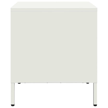 vidaXL Bedside Cabinet White 35x39x43.5 cm Steel