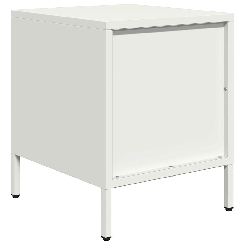 vidaXL Bedside Cabinet White 35x39x43.5 cm Steel