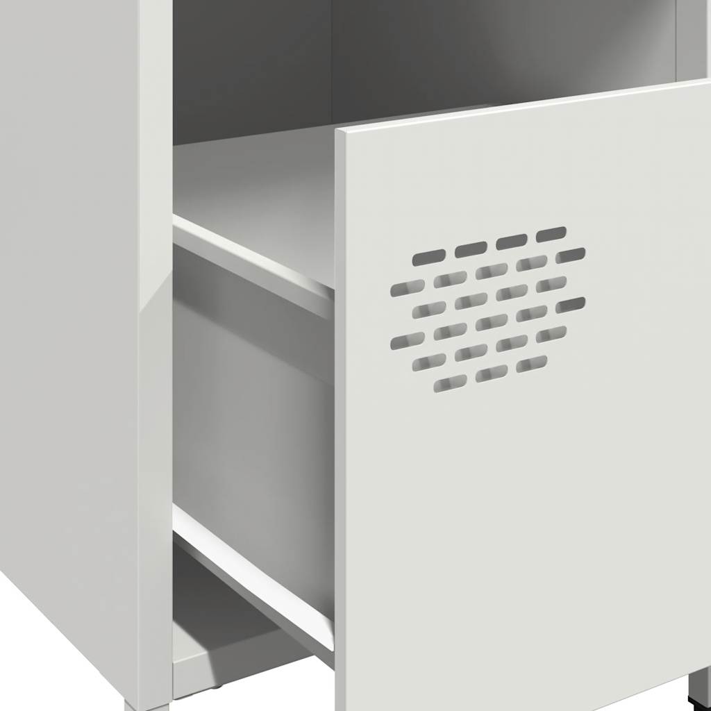 vidaXL Bedside Cabinet White 35x39x43.5 cm Steel