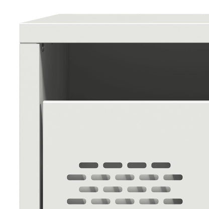 vidaXL Bedside Cabinet White 35x39x43.5 cm Steel