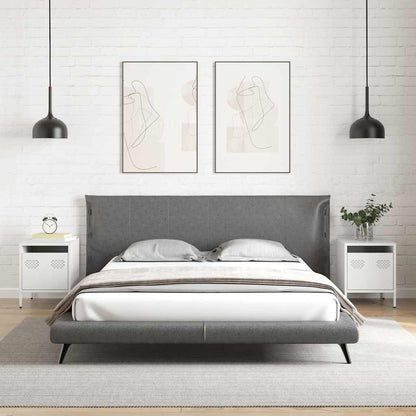 vidaXL Bedside Cabinets 2 pcs White 35x39x43,5 cm Steel