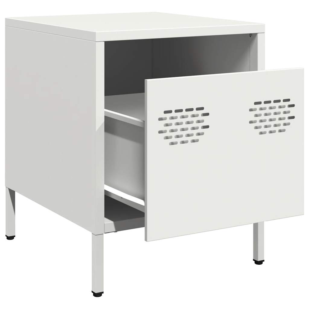 vidaXL Bedside Cabinets 2 pcs White 35x39x43,5 cm Steel