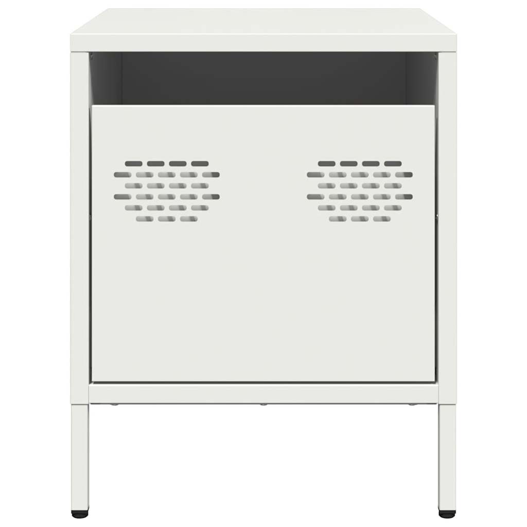 vidaXL Bedside Cabinets 2 pcs White 35x39x43,5 cm Steel