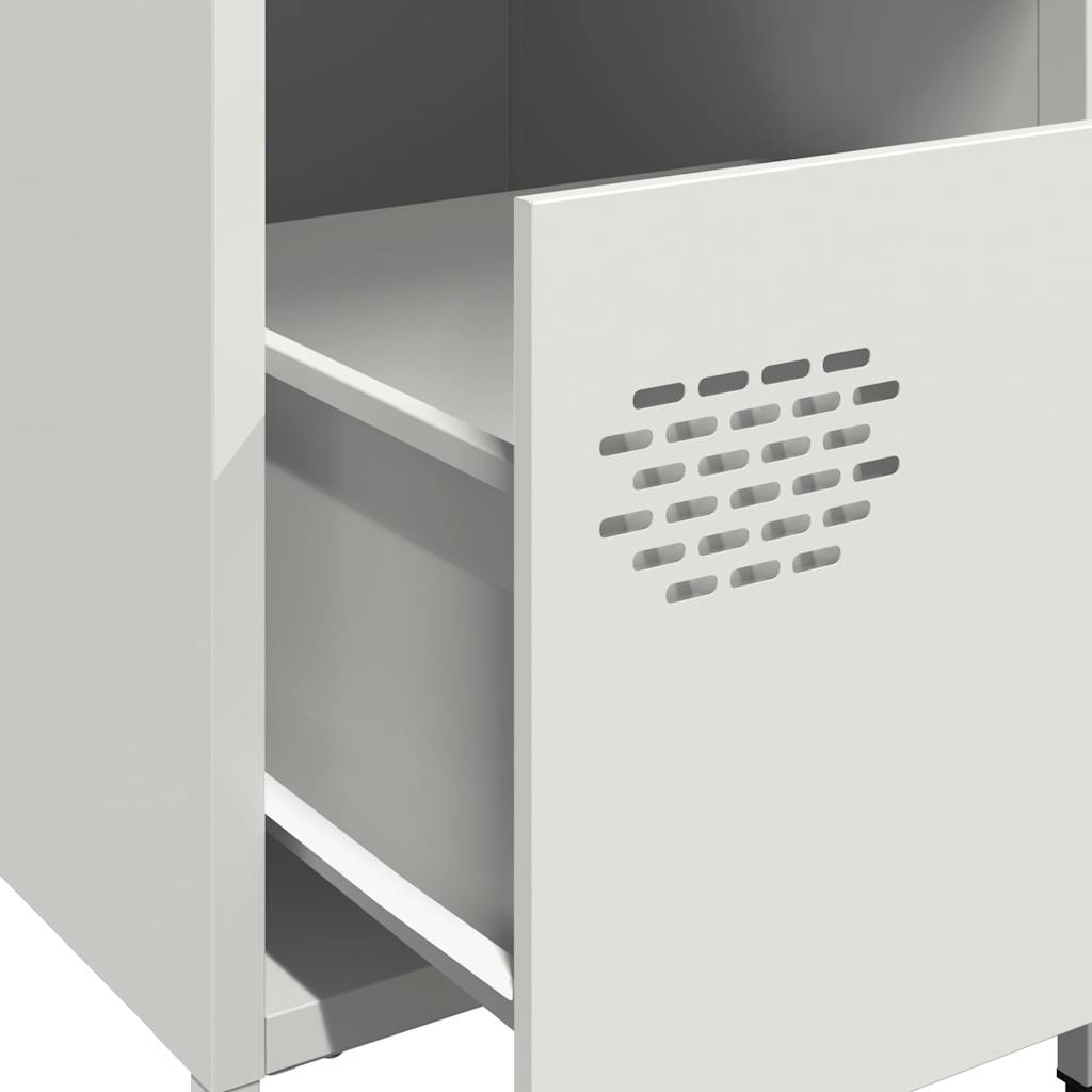 vidaXL Bedside Cabinets 2 pcs White 35x39x43.5 cm Steel
