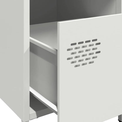 vidaXL Bedside Cabinets 2 pcs White 35x39x43,5 cm Steel