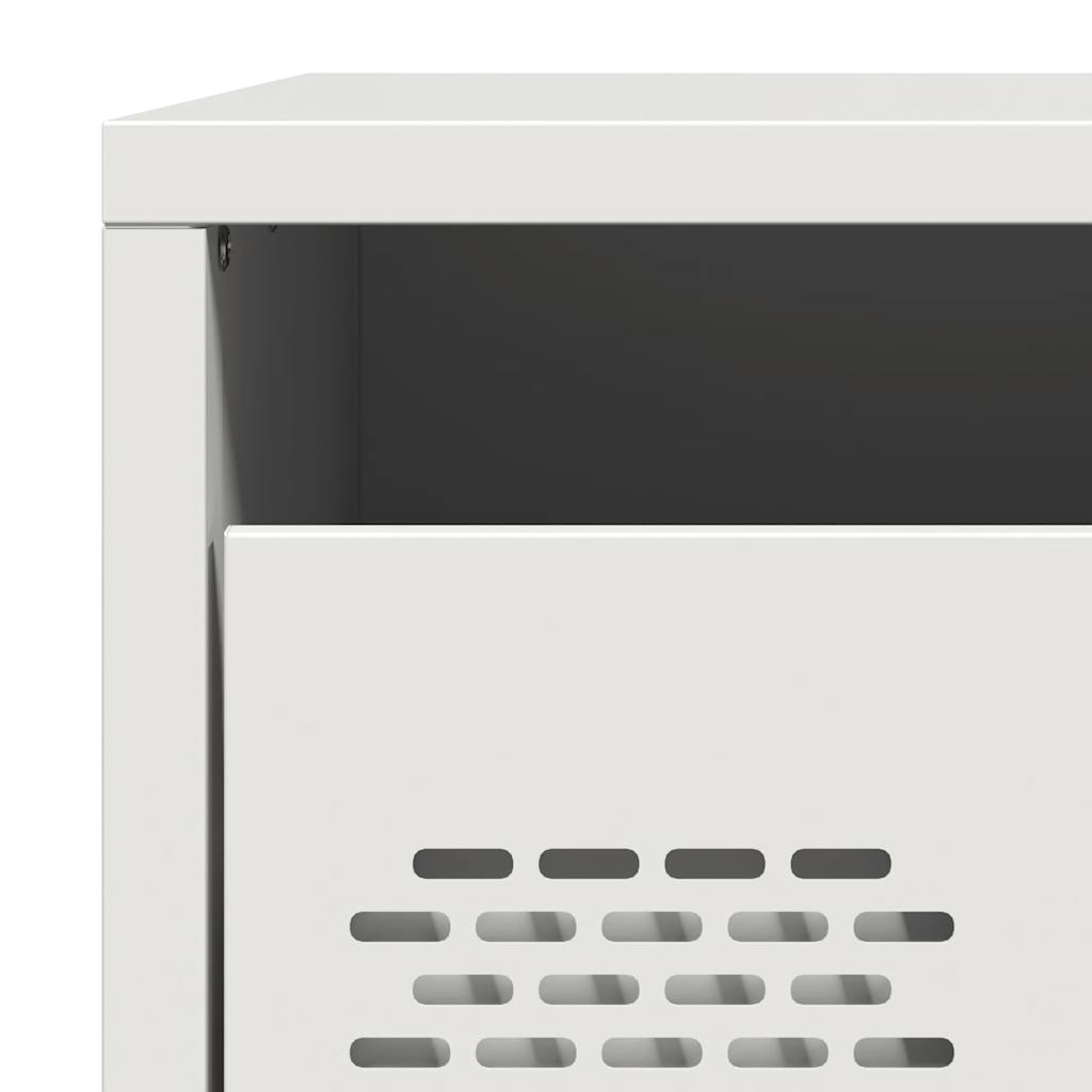 vidaXL Bedside Cabinets 2 pcs White 35x39x43,5 cm Steel