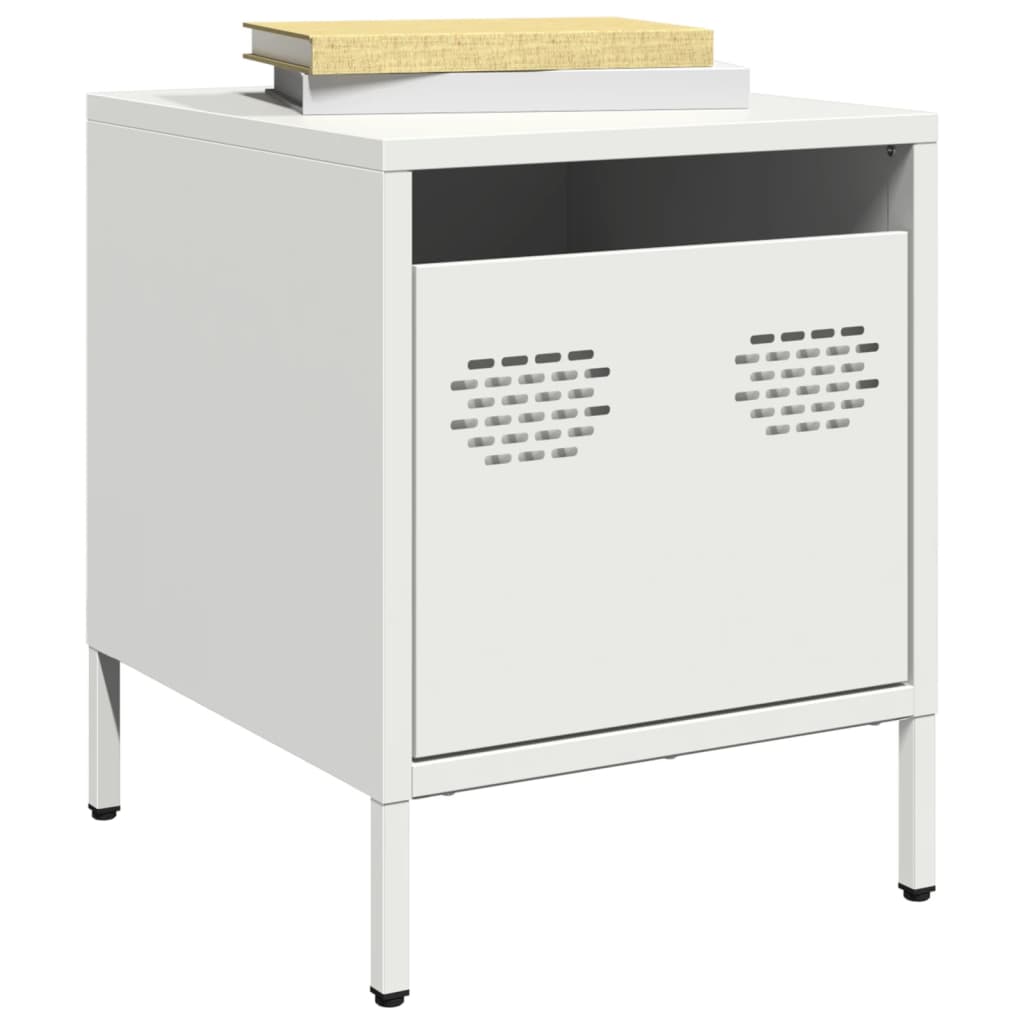 vidaXL Bedside Cabinets 2 pcs White 35x39x43,5 cm Steel