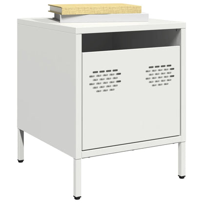 vidaXL Bedside Cabinets 2 pcs White 35x39x43,5 cm Steel