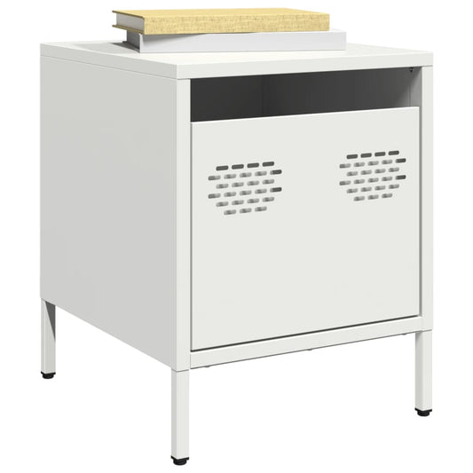 vidaXL Bedside Cabinets 2 pcs White 35x39x43,5 cm Steel