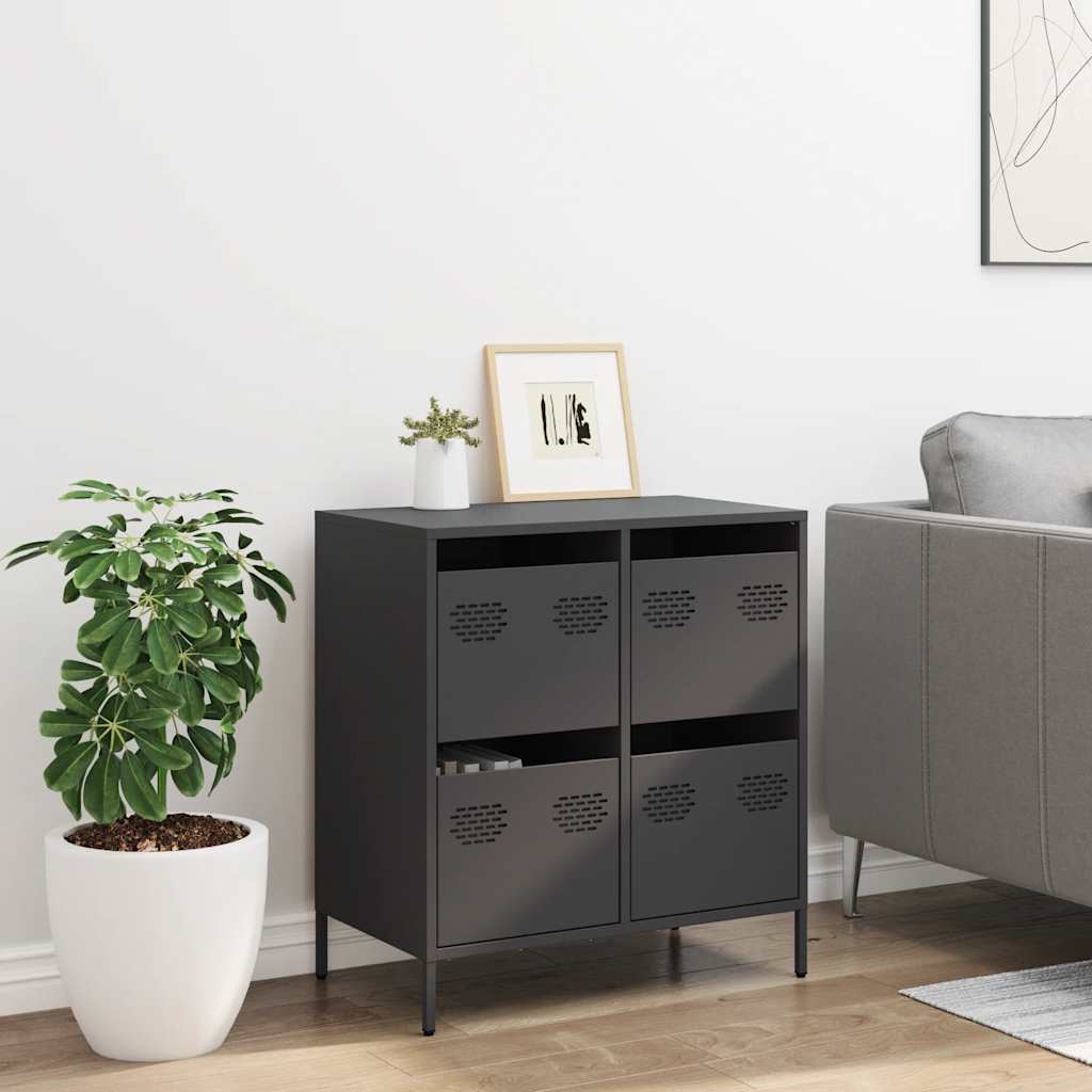 vidaXL Sideboard Black 68x39x73,5 cm Cold-rolled Steel
