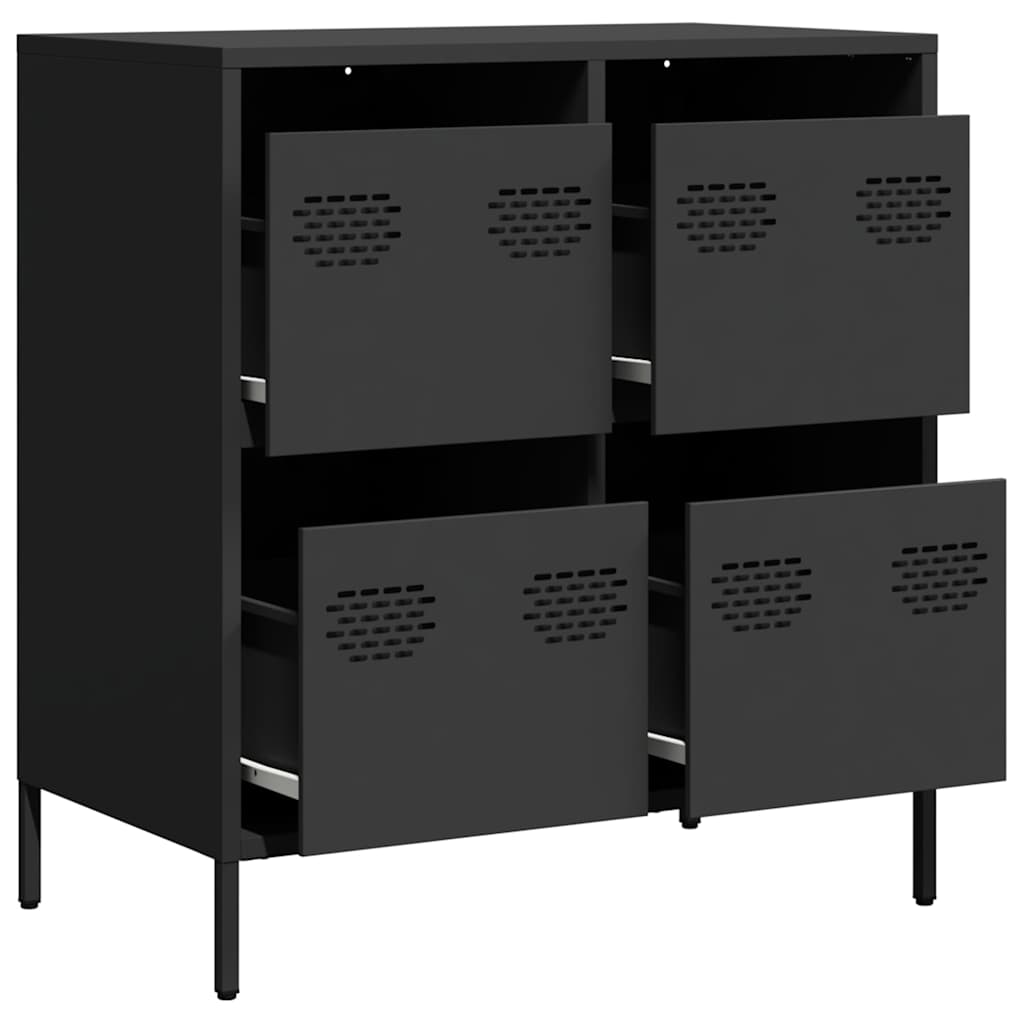 vidaXL Sideboard Black 68x39x73,5 cm Cold-rolled Steel