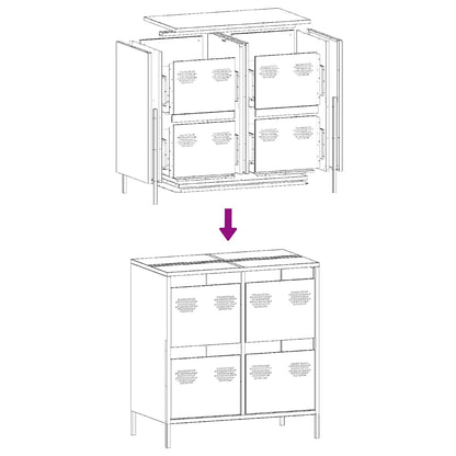 vidaXL Sideboard Black 68x39x73,5 cm Cold-rolled Steel
