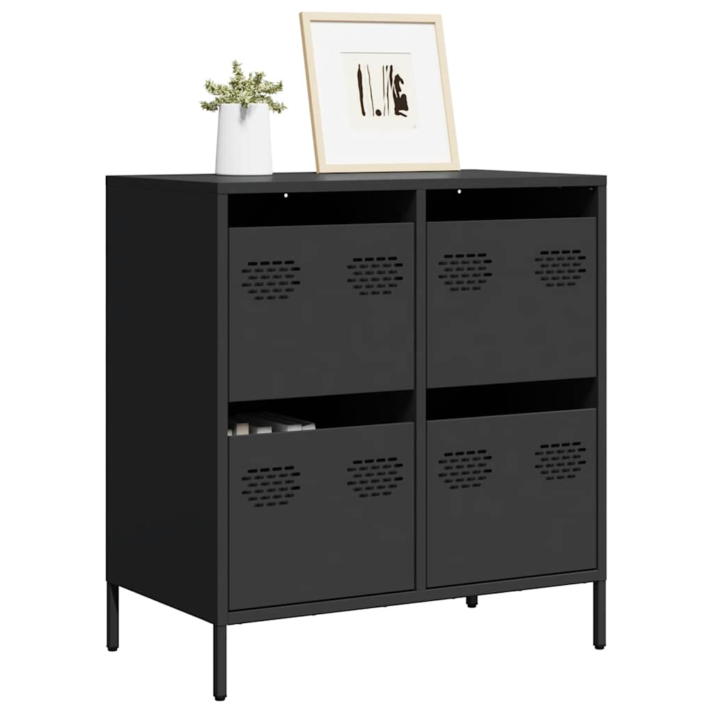 vidaXL Sideboard Black 68x39x73,5 cm Cold-rolled Steel
