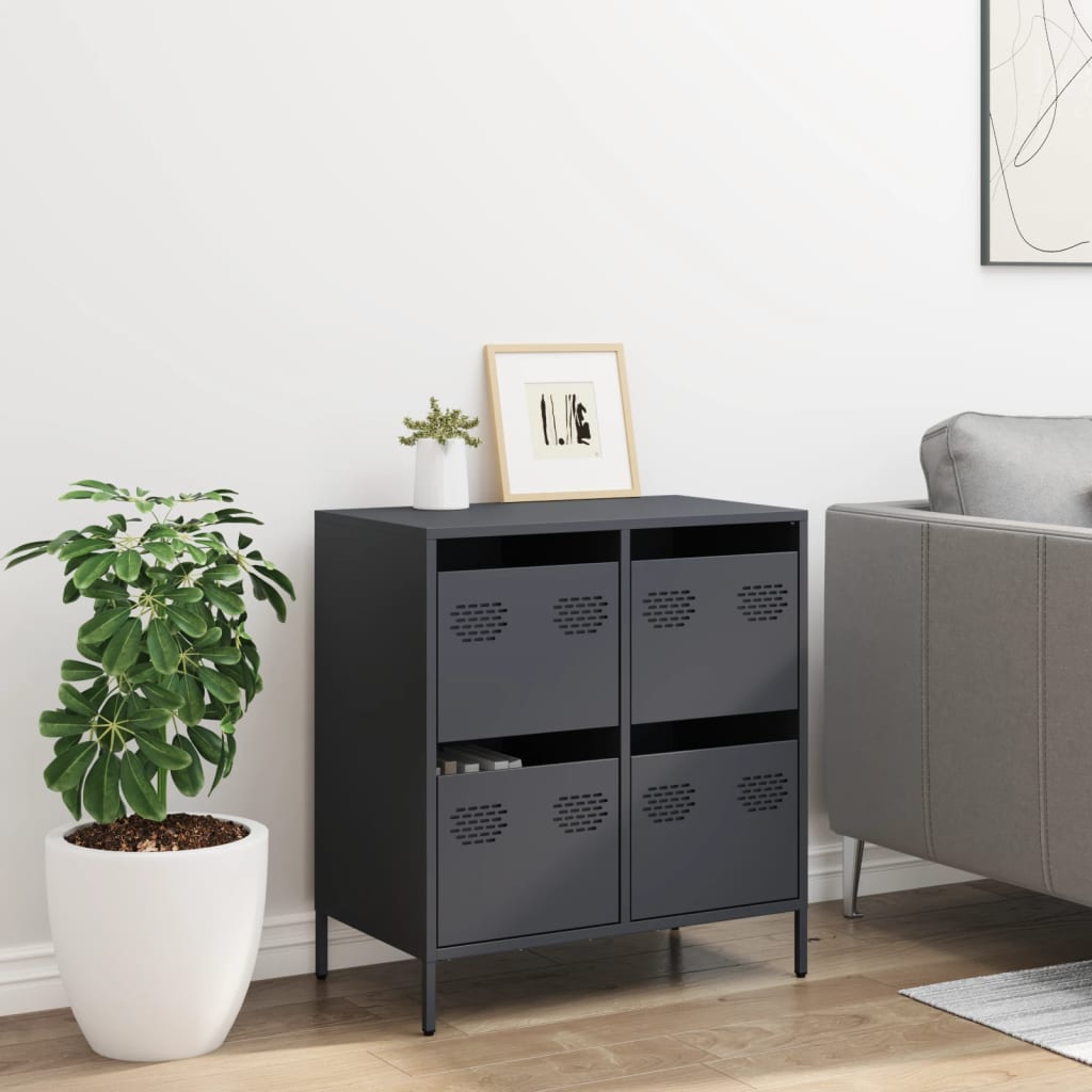 vidaXL Sideboard Anthracite 68x39x73,5 cm Cold-rolled Steel