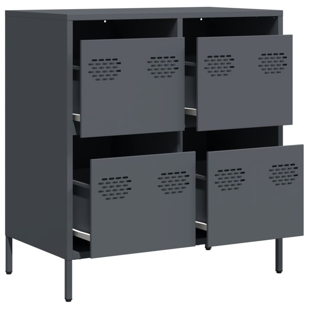vidaXL Sideboard Anthracite 68x39x73,5 cm Cold-rolled Steel