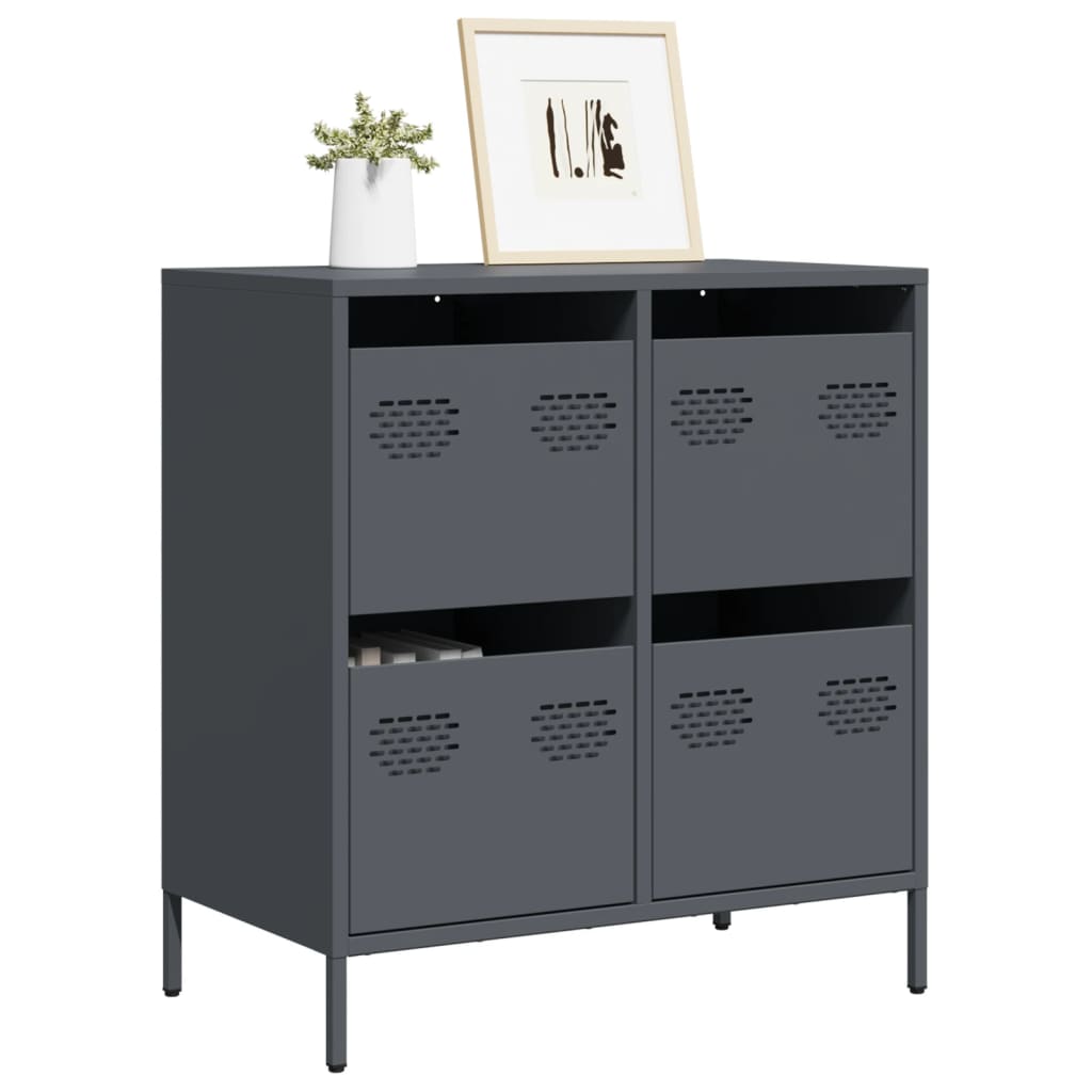 vidaXL Sideboard Anthracite 68x39x73,5 cm Cold-rolled Steel