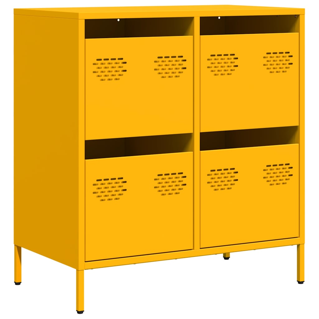 vidaXL Sideboard Mustard Yellow 68x39x73,5 cm Cold-rolled Steel
