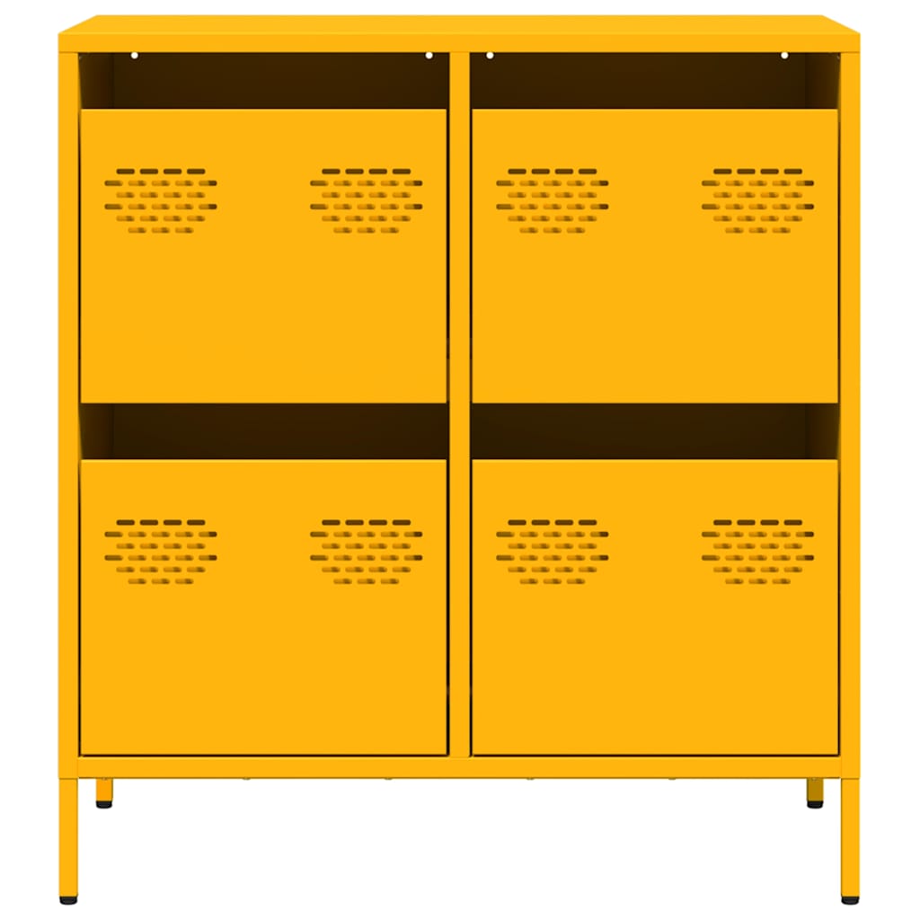 vidaXL Sideboard Mustard Yellow 68x39x73.5 cm Cold-rolled Steel