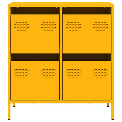 vidaXL Sideboard Mustard Yellow 68x39x73.5 cm Cold-rolled Steel
