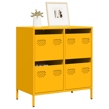 vidaXL Sideboard Mustard Yellow 68x39x73,5 cm Cold-rolled Steel