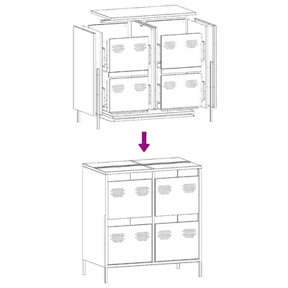 vidaXL Sideboard White 68x39x73.5 cm Cold-rolled Steel