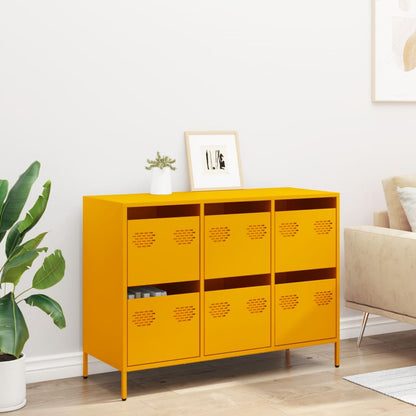 vidaXL Sideboard Mustard Yellow 101,5x39x73,5 cm Cold-rolled Steel