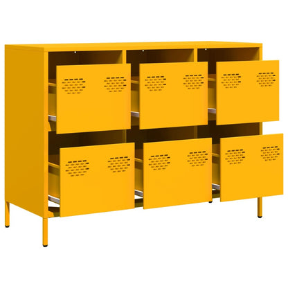 vidaXL Sideboard Mustard Yellow 101,5x39x73,5 cm Cold-rolled Steel