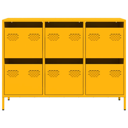 vidaXL Sideboard Mustard Yellow 101.5x39x73.5 cm Cold-rolled Steel