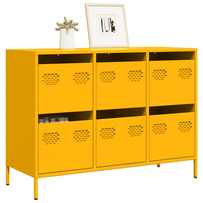 vidaXL Sideboard Mustard Yellow 101,5x39x73,5 cm Cold-rolled Steel