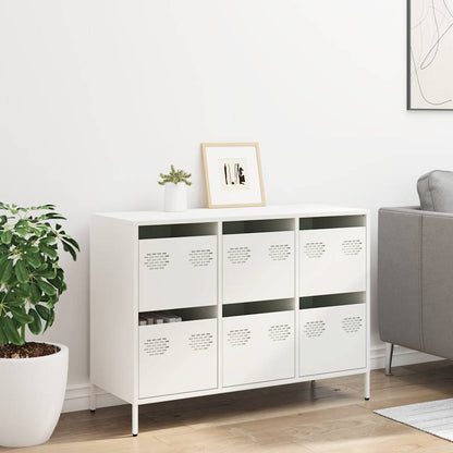 vidaXL Sideboard White 101,5x39x73,5 cm Cold-rolled Steel
